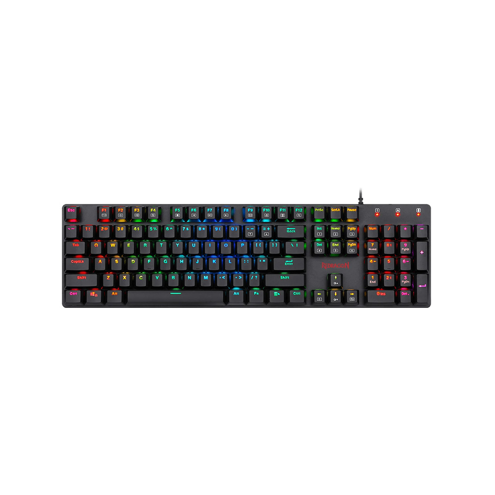 کیبورد گیمینگ با سیم ردراگون مدل Shrapnel K589 RGB با سوئیچ مکانیکال آبی
