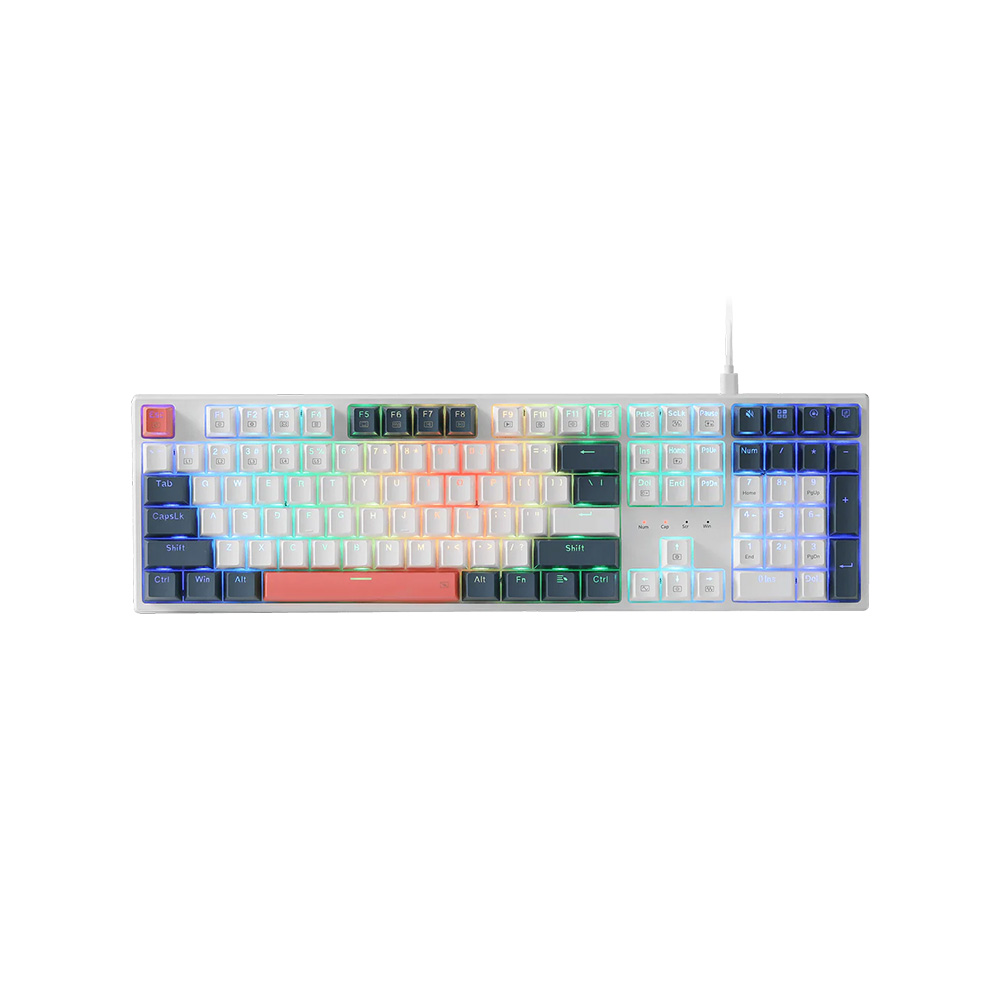 کیبورد گیمینگ با سیم ردراگون مدل Trundle K668 WBO RGB با سوئیچ مکانیکال قرمز