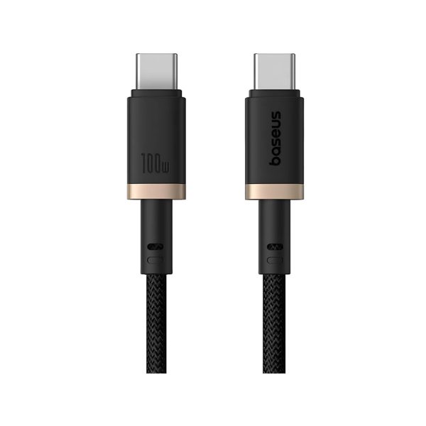 BASEUS CABLE FAST CHARGING DURA USB C TO C 100W 1M/GOLD-BLACK/P10377803U0