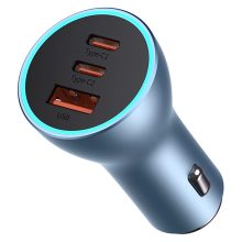 BASEUS CAR CHARGER TRIPLE FASTING CHARGING GOLDEN CONTACTOR PRO 65W PD/QC 3 PORT