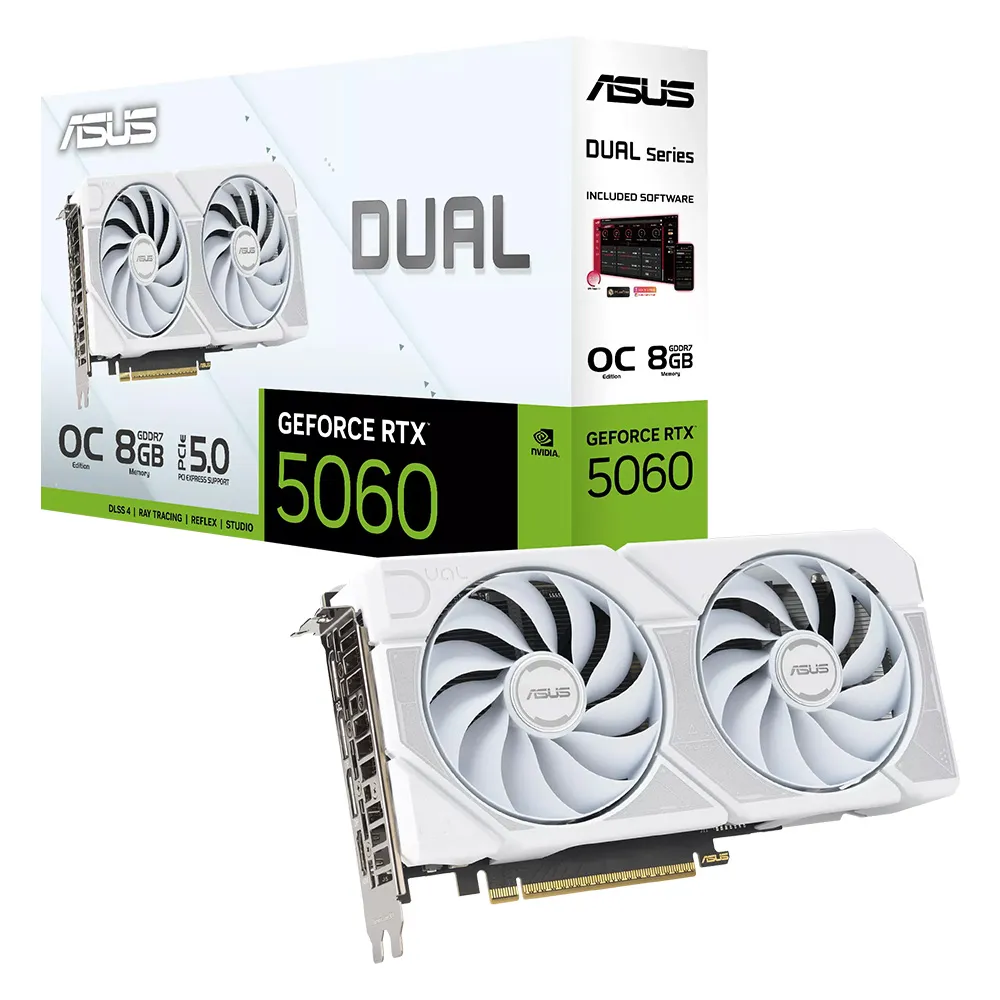 Asus Dual GeForce RTX 5060 White OC Edition 8G Gaming Graphics Card