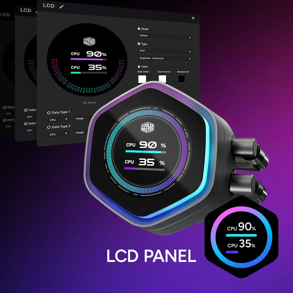 Cooler Master Liquid 360 Atmos II LCD Liquid CPU Cooler