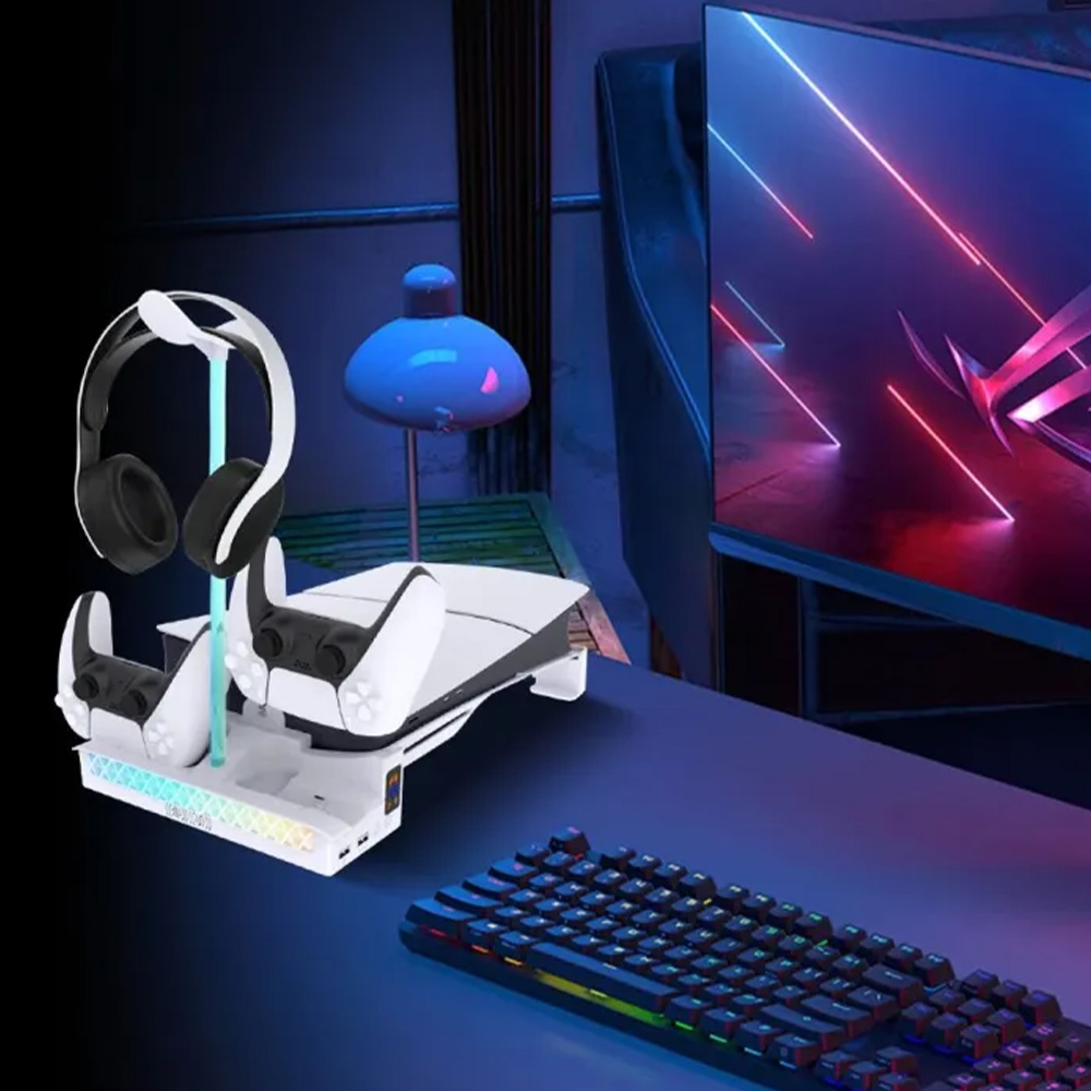 PGTech RGB Horizontal Console Bracket for PS5 Slim