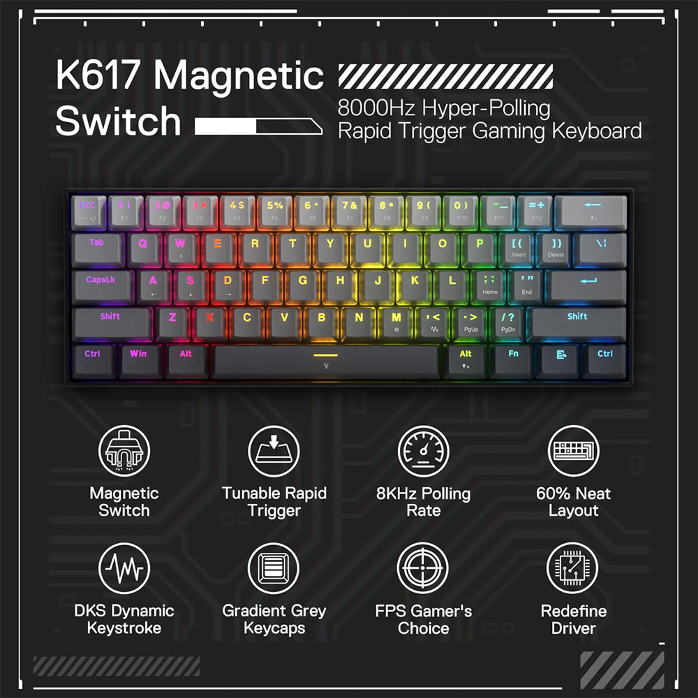 REDRAGON KB FIZZ RGB K617 GGB-RGB