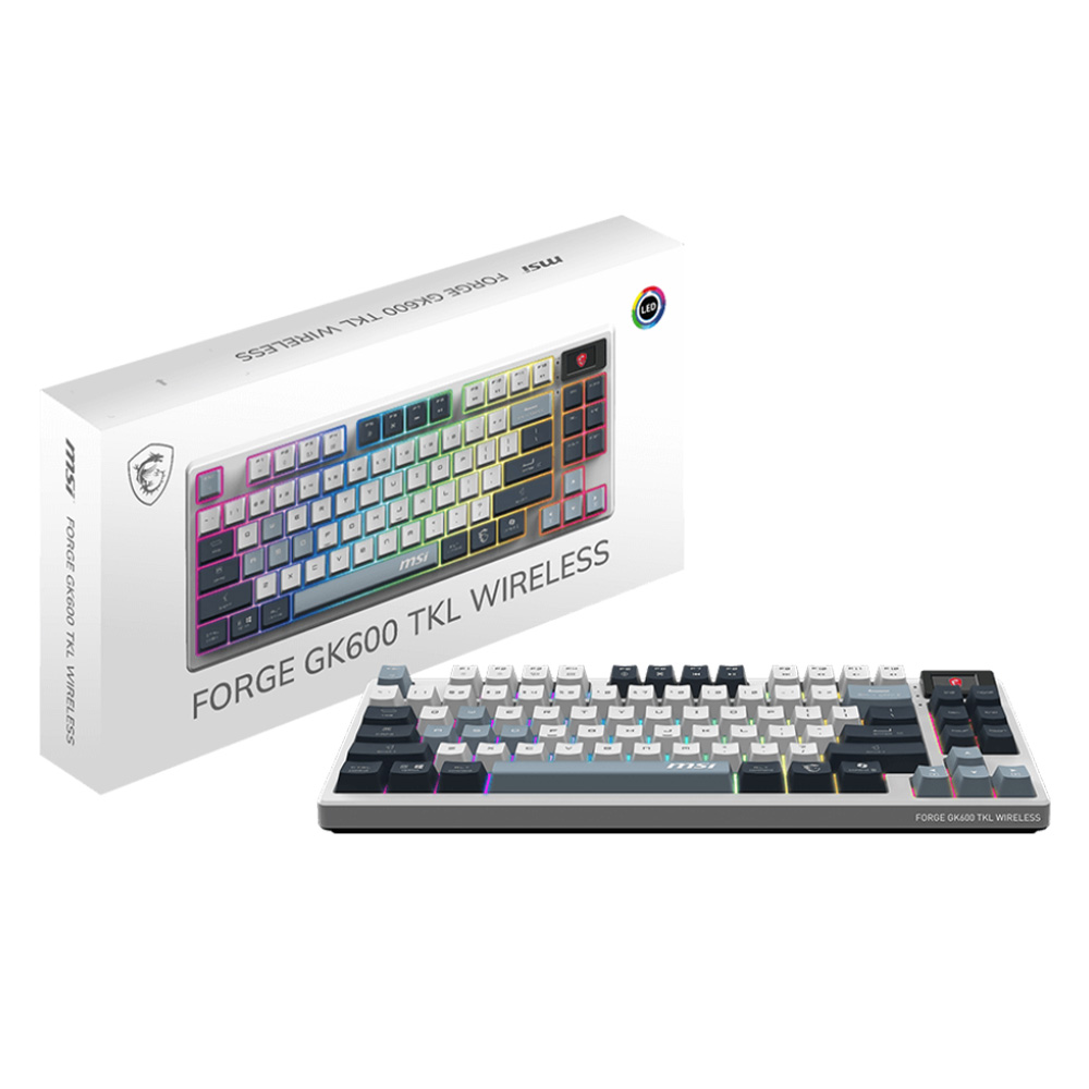 MSI Forge GK600 TKL SKY With Mechanical Linear Switch Wireless Gaming Keyboard