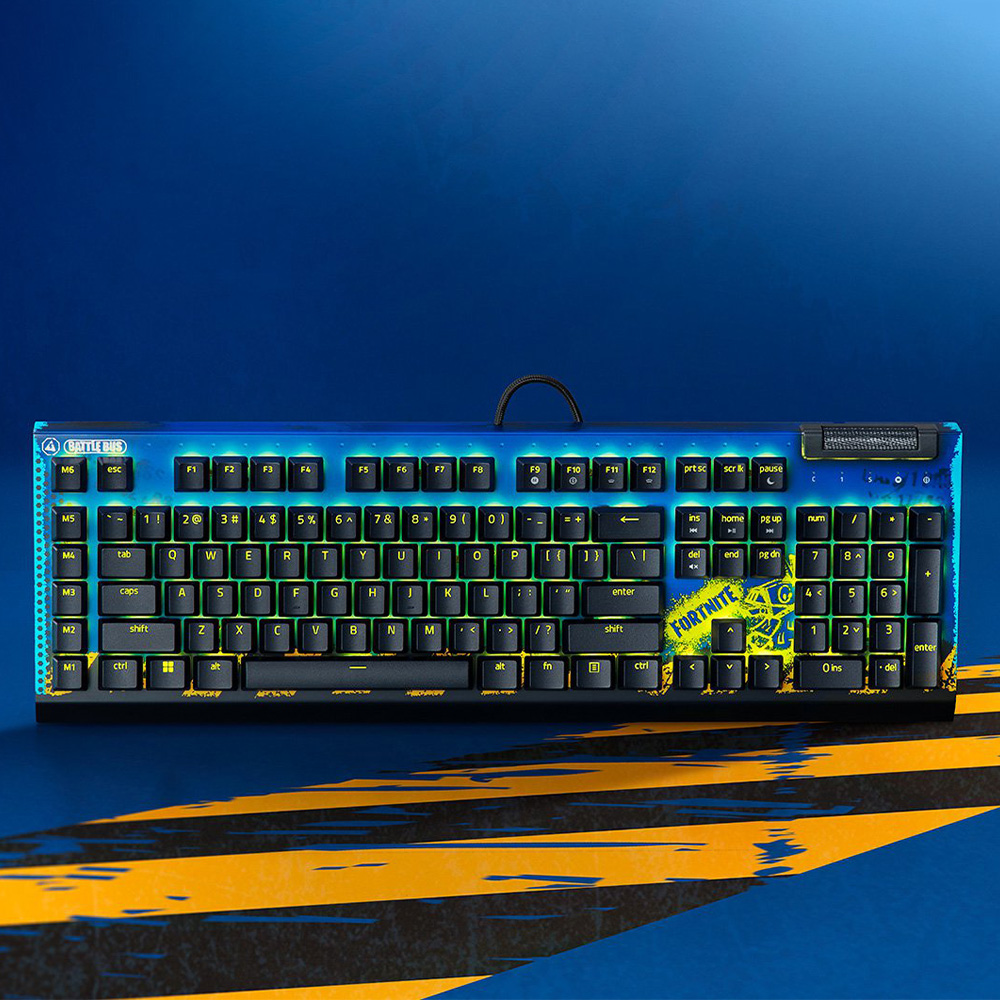 کیبورد گیمینگ با سیم ریزر مدل بلک ویدو V4 X با سوئیچ مکانیکال زرد